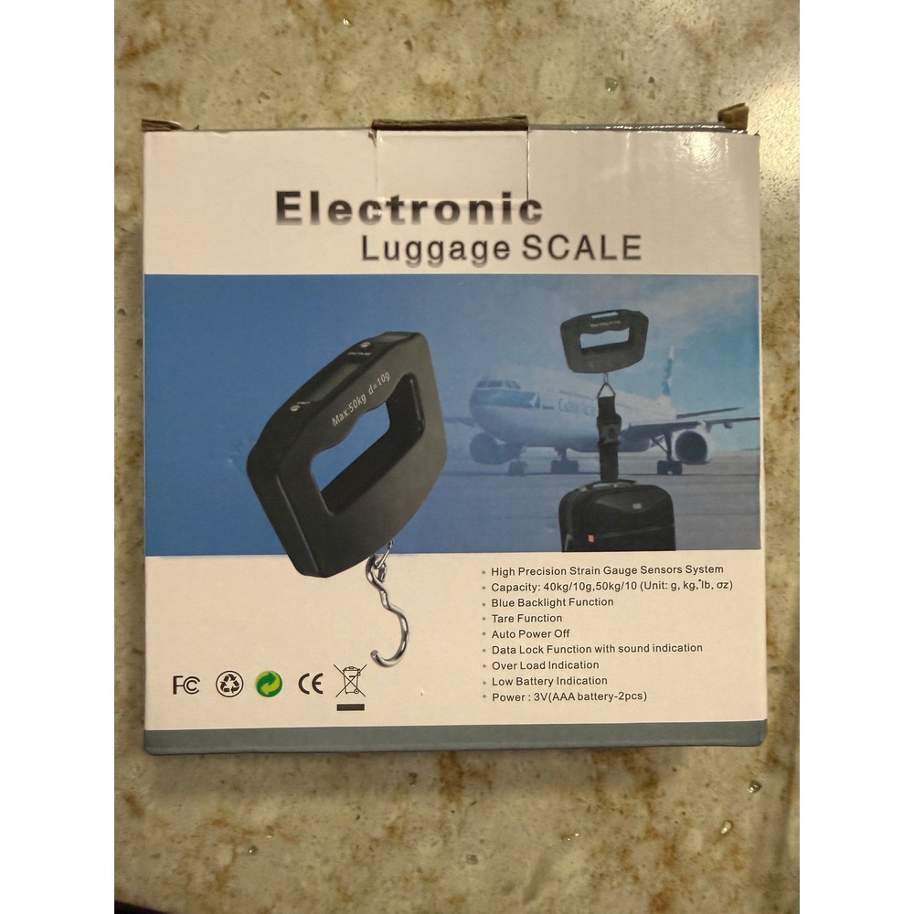 Digital Electronic Luggage Scale Portable Travel Weight Hook 50kg 110lb Black